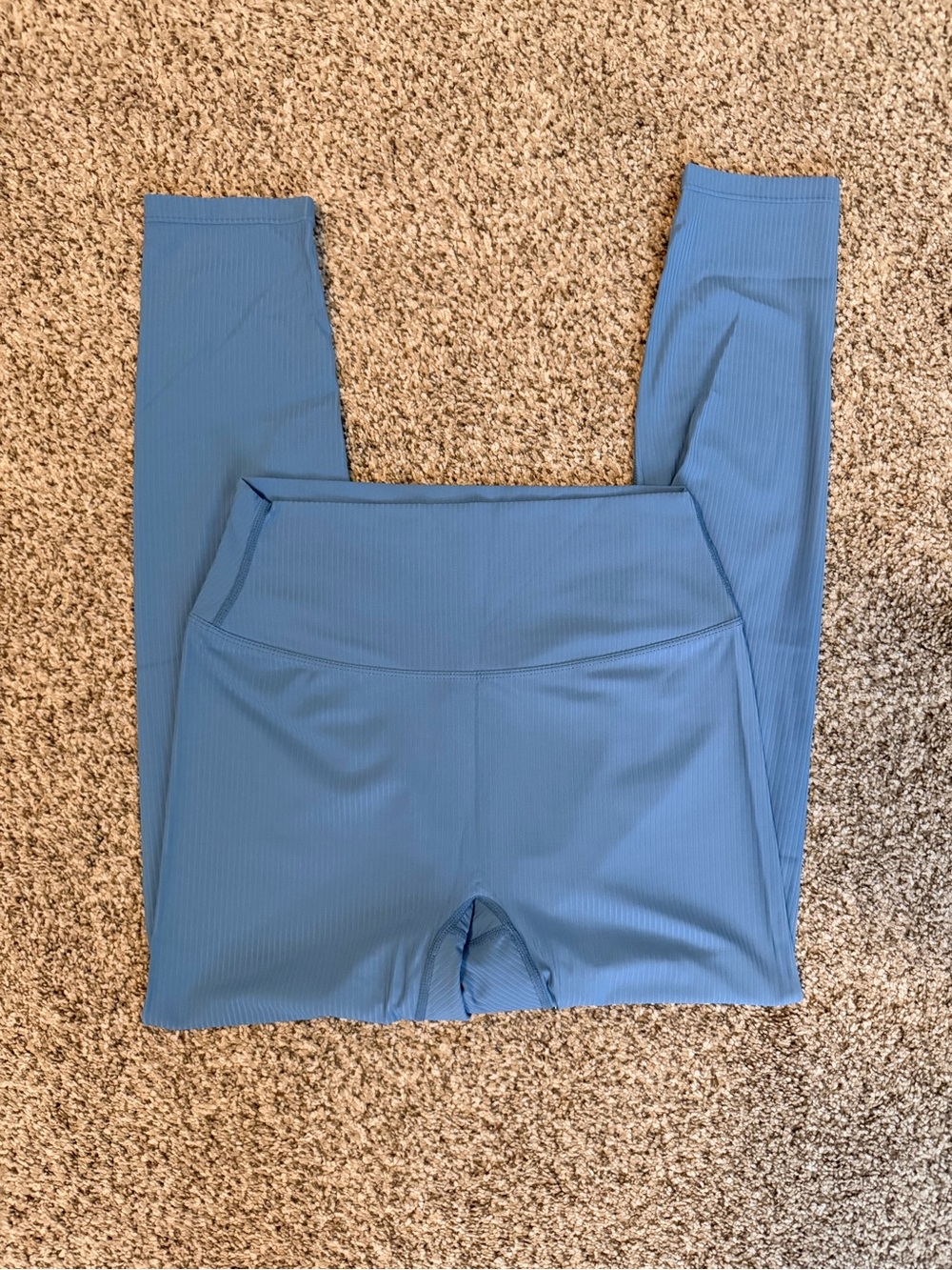 Paragon Fitwear Ribbed Sky Blue High-Waist Leggings